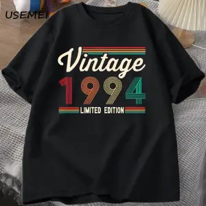 30 yaşındaki hediyeler T-shirt erkekler pamuk kısa kollu Tshirt doğan 1994 Vintage 30th doğum 2978
