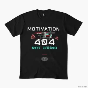 404 Motivasyon Bulunamadı Glitch & Vaporwave 2.0 Erkek Kadın Tişörtü %100 Pamuklu Tişörtler K
