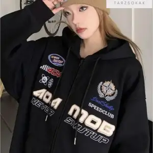 404 Never Shutup Sweatshirt Fermuarlı Hırka Siyah