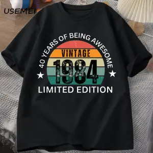 40th doğum günü erkek tişört yapılan 1984 Vintage Tshirt 40 yaşında T shirt erkekler için rah 2868