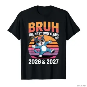 6 7 Bruh Komik Kedi Yeni Yıl T-shirt Erkekler Kadınlar Için % 100% Pamuk T Shirt Kısa Kollu Ü