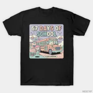 67 GÜN OKUL Erkekler Kadınlar İçin Tişört %100 Pamuklu Tişörtler Kısa Kollu Üstler 1226-2