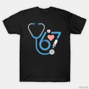 67 Hemşire Altı Yedi Hemşirelik Mizah T-shirt Erkekler Kadınlar Için % 100% Pamuk T Shirt Kıs