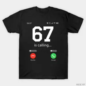 67 Is Calling Meme Six Seven Brainrot T-shirt Erkekler Kadınlar için %100 Pamuklu Tişörtler K