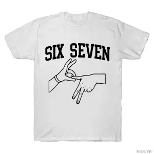 67 Six Seven El İşareti Sokak 67 6 7 Erkek Kadın Tişörtü %100 Pamuk Tişörtler Kısa Kollu Üstl