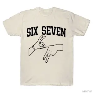 67 Six Seven El İşareti Sokak 67 6 7 Erkek Kadın Tişörtü %100 Pamuk Tişörtler Kısa Kollu Üstl