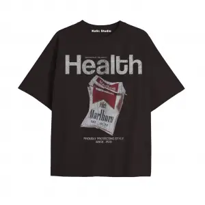 Marlroro Health oversize unisex t-shirt siyah