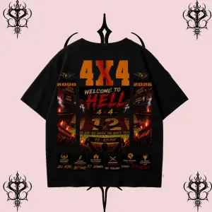 4X4 Şampiyonluk Tişört Oversize Beyaz | 12 Adam Hedef Avrupa Unisex