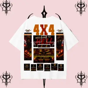 4X4 Şampiyonluk Tişört Oversize Beyaz | 12 Adam Hedef Avrupa Unisex
