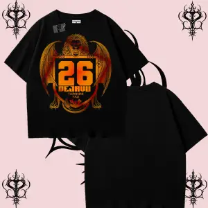 26 Şampiyonluk Dejavu Baskılı Oversize Beyaz Tişört | 4X4 Taraftar Unisex