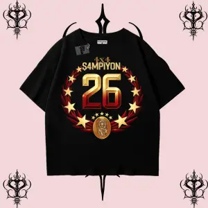 Dört Dörtlük Şampiyon 26 Oversize Unisex Taraftar Tişörtü