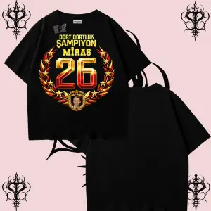 Dört Dörtlük Şampiyon 26 Oversize Unisex Taraftar Tişörtü