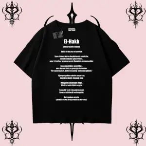 EL-HAK | Rabbimin 99 İsminden El-Hak Oversize Unisex Tişört – Hakikat Temalı Streetwear