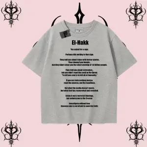 EL-HAK ingilizce | Rabbimin 99 İsminden El-Hak Oversize Unisex Tişört – Hakikat Temalı Streetwear