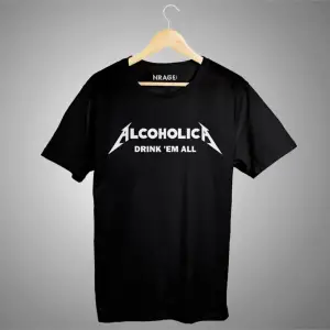Unisex Siyah Baskılı T-shirt