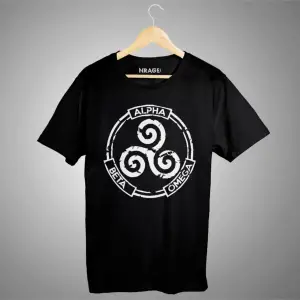 Unisex Teen Wolf Alpha Beta Omega Siyah Tişört
