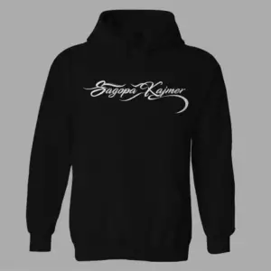 Oversize Unisex Siyah Sagopa Kajmer Baskılı Hoodie