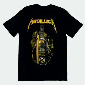 Metallica James Hedfield Gitar Metal Band Baskılı Battal Boy Penye Tişört