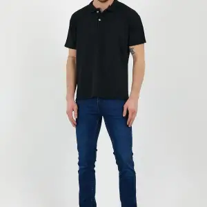 Siyah Dar/slim Fitt Polo Yaka Tshirt