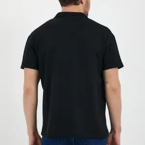 Siyah Dar/slim Fitt Polo Yaka Tshirt