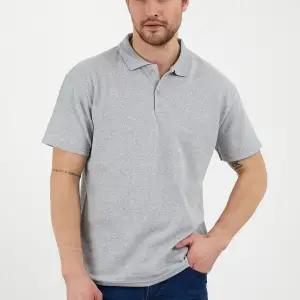 Gri Dar/slim Fitt Polo Yaka Tshirt