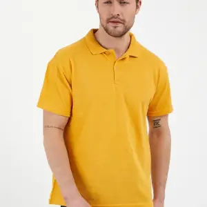 Sarı Dar/slim Fitt Polo Yaka Tshirt
