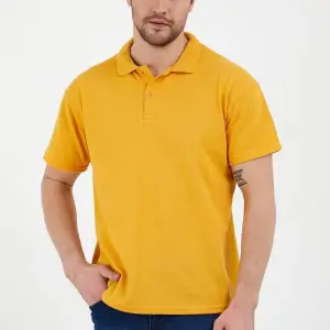 Sarı Dar/slim Fitt Polo Yaka Tshirt