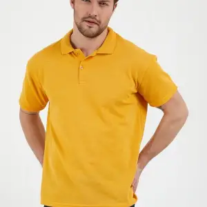 Sarı Dar/slim Fitt Polo Yaka Tshirt