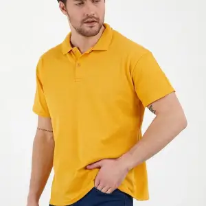 Sarı Dar/slim Fitt Polo Yaka Tshirt