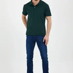 Erkek Slim Fitt Düğmeli Polo Yaka Tshirt