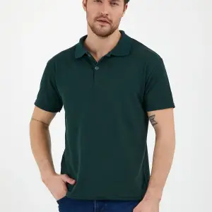 Erkek Slim Fitt Düğmeli Polo Yaka Tshirt