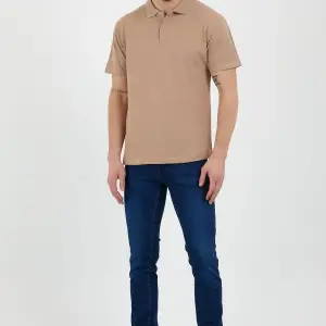 Bej Dar/slim Fitt Polo Yaka Tshirt