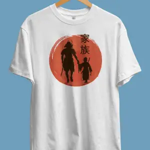 Oversize Japon Katana Samuray Usta Ögretmen Ögrenci Tasarım Baskılı Unisex Tişört