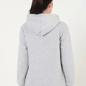 Gri Kapüşonlu Fermuarlı Sweatshirt