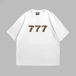 777 Leopar Baskılı Oversize Unisex Premium Beyaz