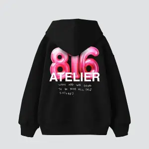 816 Atelier Baskılı Oversize Unisex Beyaz