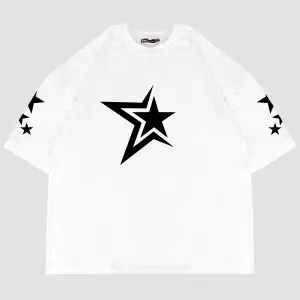 816 Stars Baskılı Oversize Unisex Beyaz