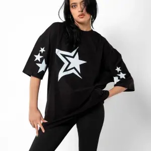 816 Stars Baskılı Oversize Unisex Beyaz