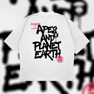 A Bathing Ape Moonface Boxy Fit Oversize Unisex Tshirt – Baskılı Tişört |