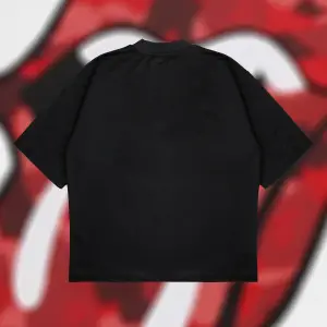 A Bathing Ape X Rolling Stones Red Boxy Fit Oversize Unisex Tshirt – Baskılı Tişör