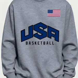 ABD Basketbol Oyunu Baskıları Kış Günlük Erkek Tişörtü Rahat Rahat Kazaklar Polar Yumuşak Sok