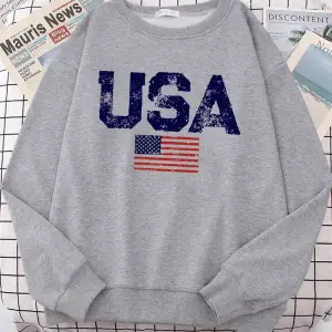 Abd mektuplar amerikan bayrağı yıldız ve çizgili kadınlar Hoody sokak boy Hoodies kişilik sıc