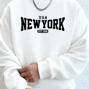 ABD New York Est 1986 Baskı Erkek Sonbahar Temel Ürünler Tişörtü Polar Yumuşak Kapüşonlu Üst