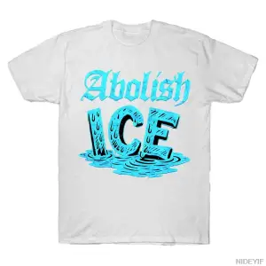 ABOLISH ICE T-shirt Erkekler Kadınlar Için % 100% Pamuklu T Shirt Kısa Kollu Üstler J112