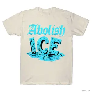 ABOLISH ICE T-shirt Erkekler Kadınlar Için % 100% Pamuklu T Shirt Kısa Kollu Üstler J112