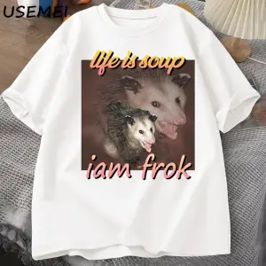 Acı çekerken hidrate kalmak T-Shirt Vintage stil komik kurbağa grafik Tee yaz pamuk kısa koll 2925