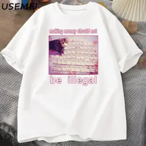 Adam T-shirt Para Yapma Yasadışı Olmalı Komik Kedi Meme T-shirt Aptal Aptal Kedi Meme T Shirt 3005