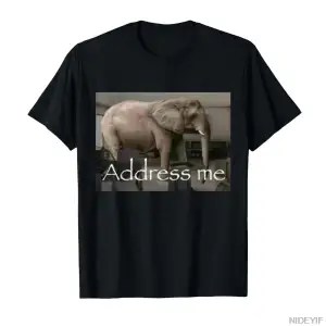 Address Me Elephant Erkek Kadın Tişörtü %100 Pamuklu Tişört Kısa Kollu Üstler 0126-2