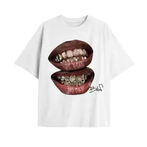 Adrift SeusCraft Beyaz Belief Grillz Tişört - Baskılı Oversize Yazlık T-Shirt Bisiklet