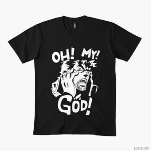 Ah! Benim! Tanrı! Erkek Kadın Tişörtü %100 Pamuklu Tişörtler Kısa Kollu Üstler 0114-2